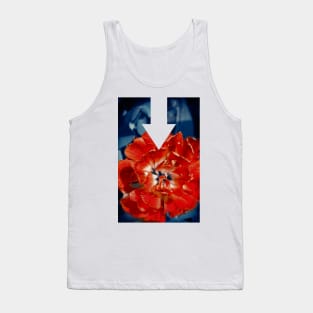 Scarlet Peony Flower Tank Top